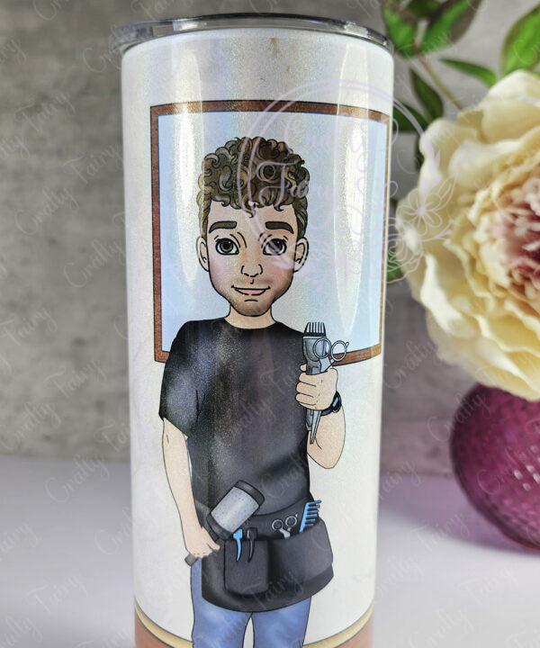 personalised barber or male hairdresser 600ml 20oz straight tumbler