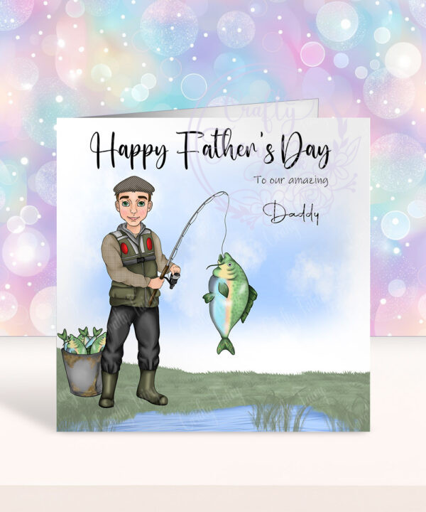 personalised birthday card for man or dad who loves fishing