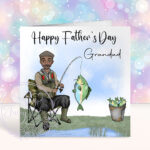 personalised birthday card for older man or grandad who loves fishing