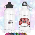 personalised abstract watercolour gaming controller straight 600ml water bottle