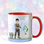 personalised birthday or father's day mug for man or dad who loves fishing