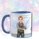 personalised birthday or father's day mug for man or dad who loves fishing