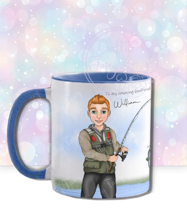 personalised birthday or father's day mug for man or dad who loves fishing