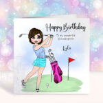 personalised birthday card for a lady who loves playing golf