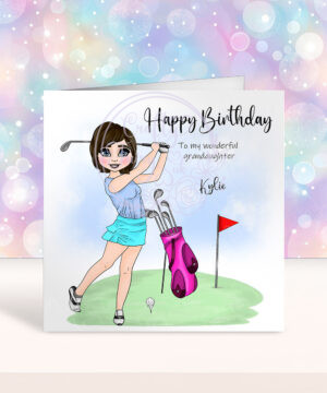 personalised birthday card for a lady who loves playing golf