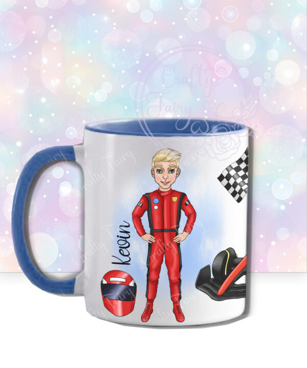 personalised formula 1 car racing fan's mug
