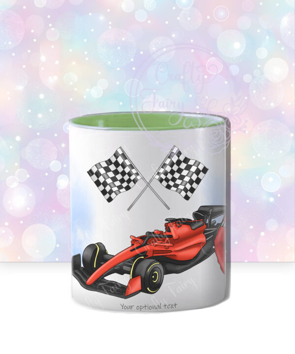 personalised formula 1 car racing fan's mug