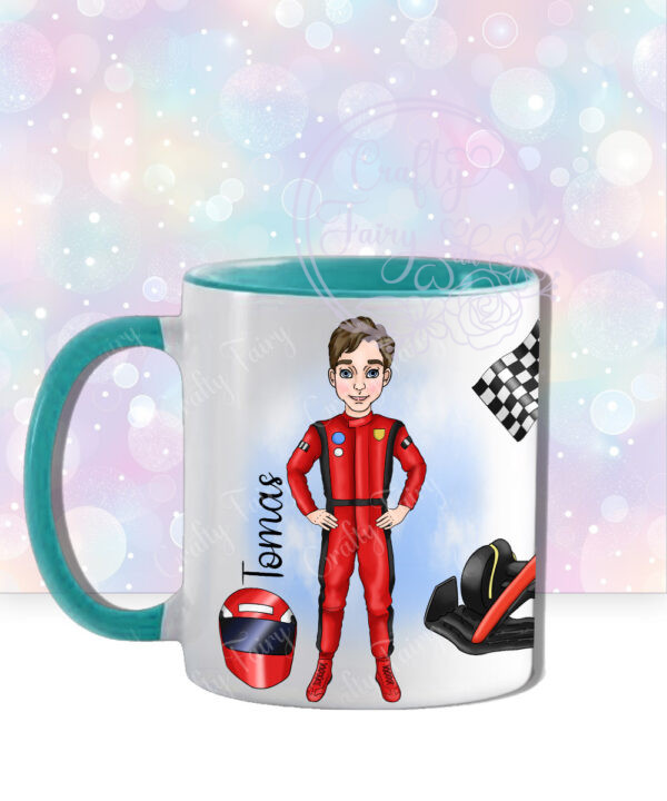 personalised formula 1 car racing fan's mug