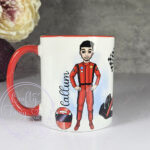 personalised formula 1 red racing car fan's mug