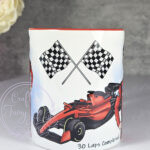 personalised formula 1 red racing car fan's mug