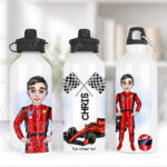 personalised formula 1 red racing car fan 600ml water bottle
