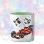 personalised formula 1 car racing fan mug for young boy