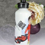personalised formula 1 red racing car fan 600ml water bottle for young boy