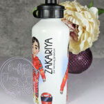 personalised formula 1 red racing car fan 600ml water bottle for young boy