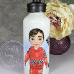 personalised formula 1 red racing car fan 600ml water bottle for young boy