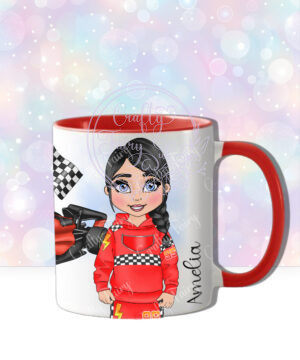 personalised car racing motorsport fan 600ml water bottle for young girl