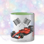 personalised car racing motorsport fan 600ml water bottle for young girl
