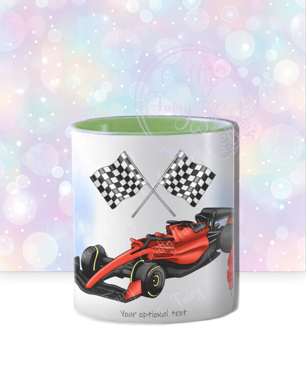 personalised car racing motorsport fan 600ml water bottle for young girl