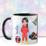 personalised car racing motorsport fan 600ml water bottle for young girl