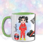 personalised car racing motorsport fan 600ml water bottle for young girl