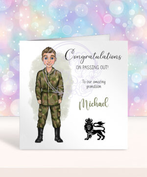 personalised army soldier passing out congratulations card