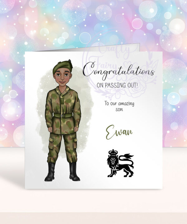 personalised army soldier passing out congratulations card