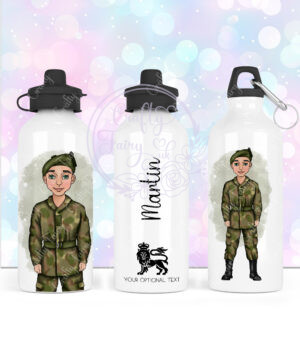 personalised army soldier 600ml water bottle