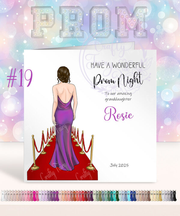 personalised prom card for girl 61 back view prom dress colour options