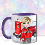 personalised postwoman postie in red mug gift