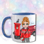 personalised postwoman postie in red mug gift