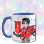 personalised postwoman postie in red mug gift