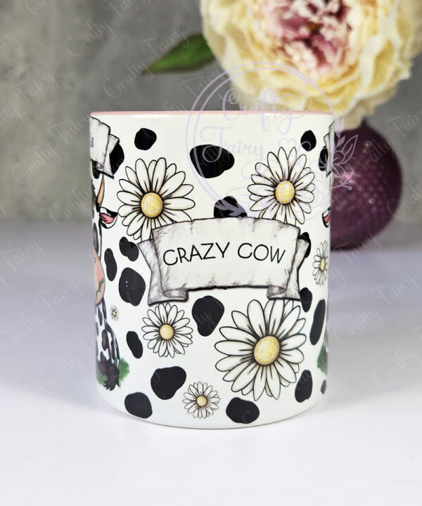 personalised daisy dairy cow & daisies cow print mug gift
