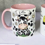 personalised daisy dairy cow & daisies cow print mug gift
