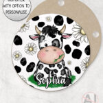 personalised daisy friesian dairy cow & daisies cow print mug gift