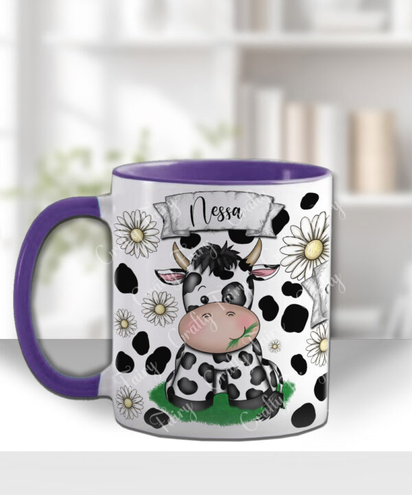 personalised daisy friesian dairy cow & daisies cow print mug gift