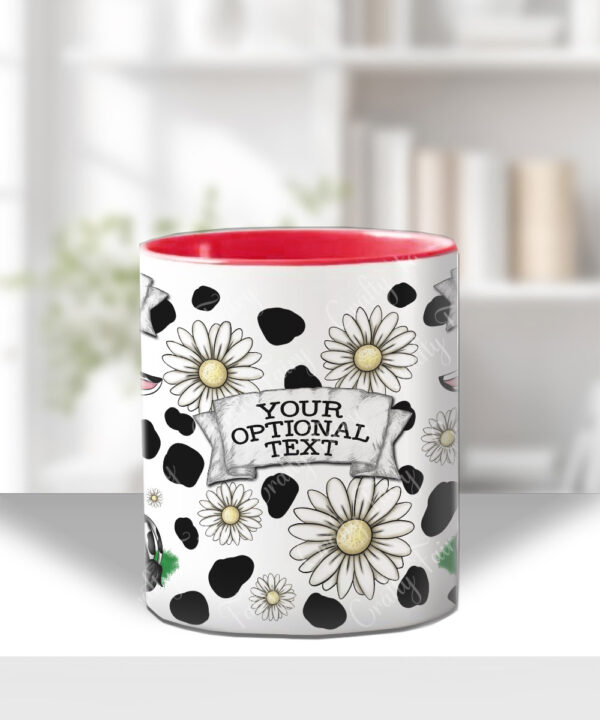 personalised daisy friesian dairy cow & daisies cow print mug gift