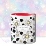 personalised daisy dairy cow & daisies cow print mug gift