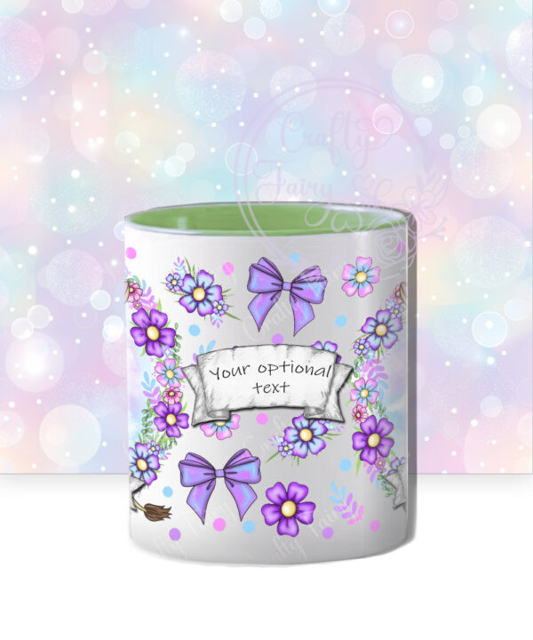 personalised cute giraffe & purple flowers mug gift