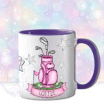 personalised pink golf club bag and stars mug gift