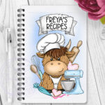 personalised highland cow baker baking a5 notebook gift