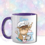 personalised highland cow baker baking print mug gift
