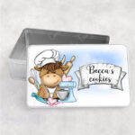 personalised highland cow baker baking medium tin