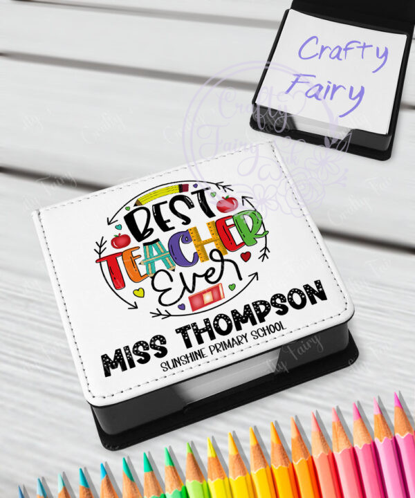 personalised best teacher ever memo notes holder