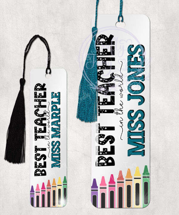 personalised best teacher ever leaving gift metal bookmark