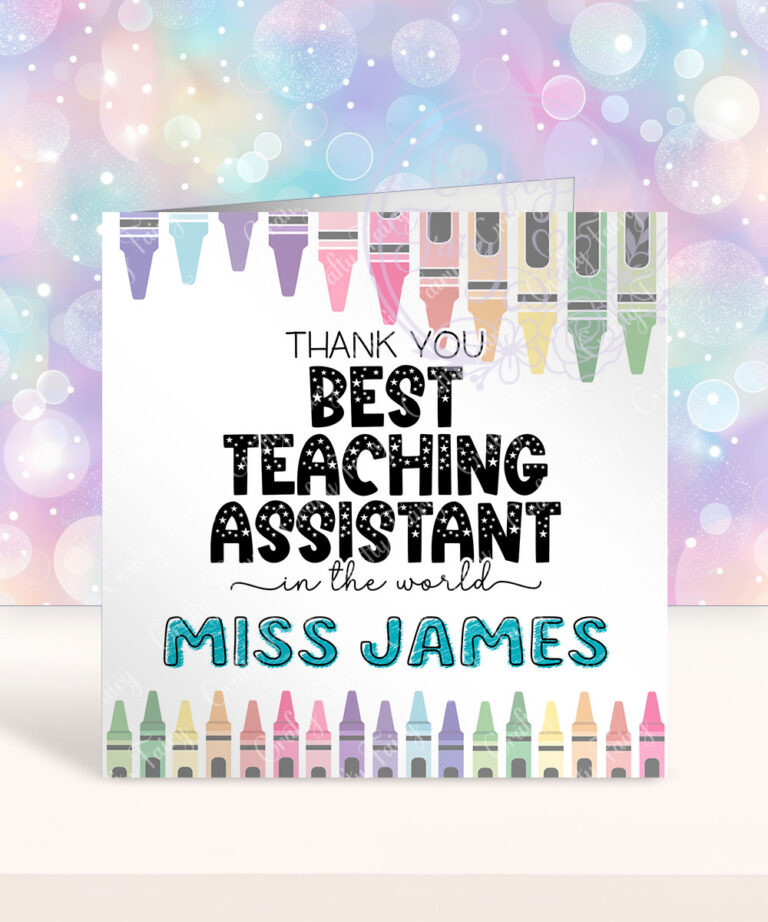 Personalised Best Teaching Assistant in the World Thank You Card ...