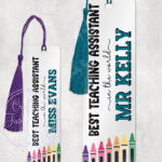 personalised best teaching assistant in the world metal bookmark
