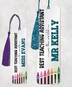personalised best teaching assistant in the world metal bookmark