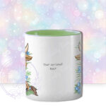 personalised highland cow with blue forget me not flowers mug gift