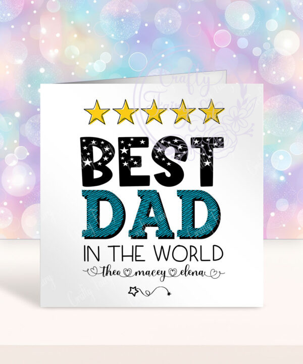 personalised best dad/daddy/grandad in the world father's day or birthday card