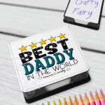 personalised best dad/daddy/grandad in the world memo notes holder